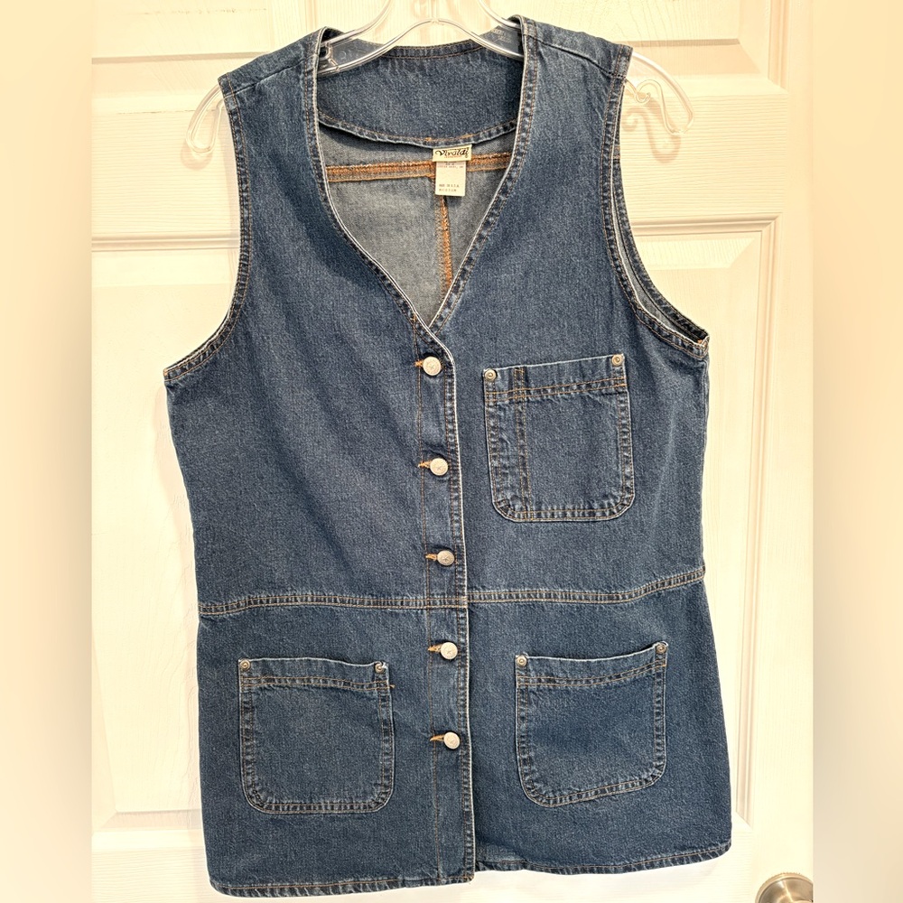 Vivaldi Vintage Denim Vest with Button Front Women’s Size M